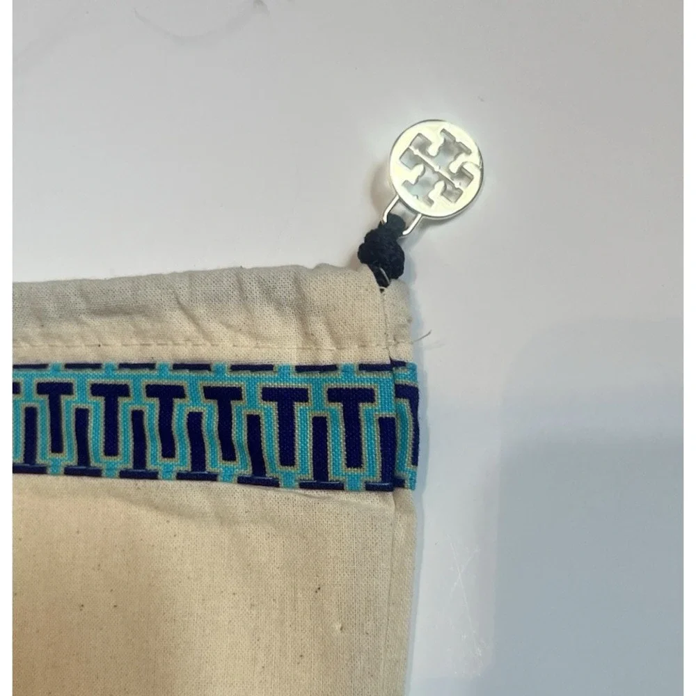 Tory Burch Logo Charm Drawstring‎ Canvas Muslin Dust Bag Shoe Belt 12